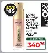 Dis-Chem L'Oreal Paris Age Perfect Gold Age Spot Rapid Corrector-30ml offer