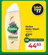 Dis-Chem Radox Body Wash-400ml offer