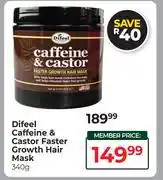 Dis-Chem Difeel Caffeine & Castor Faster Growth Hair Mask-340g offer