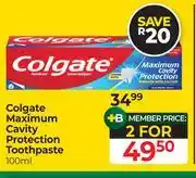 Dis-Chem Colgate Maximum Cavity Protection Toothpaste-For 2 x 100ml offer