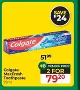 Dis-Chem Colgate Max Fresh Toothpaste-For 2 x 75ml offer