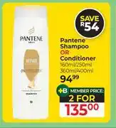 Dis-Chem Pantene Shampoo Or Conditioner-For 2 x 160ml/250ml/360ml/400ml offer