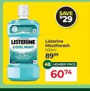 Dis-Chem Listerine Mouthwash-500ml offer