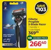 Dis-Chem Gillette Proglide 5-Blade Razor 1 Handle + 2 Cartridges offer