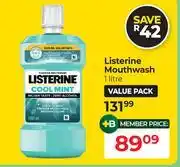 Dis-Chem Listerine Mouthwash-1L offer