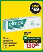 Dis-Chem Elmex Sensitive Professional Toothpaste-For 2 x 75ml offer
