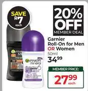 Dis-Chem Garnier Roll On For Men Or Women-50ml offer