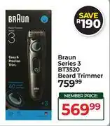 Dis-Chem Braun Series 3 BT3520 Beard Trimmer offer