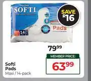 Dis-Chem Softi Pads Maxi 14 Pack offer