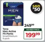 Dis-Chem Tena Men Active Fit pants Small/Medium 9 Pack offer