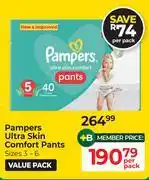 Dis-Chem Pampers Ultra Skin Comfort Pants Sizes 3-6-Per Pack offer