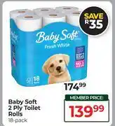 Dis-Chem Baby Soft 2 Ply Toilet Rolls-18 Pack offer