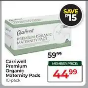 Dis-Chem Carriwell Premium Organic Maternity Pads offer