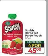 Dis-Chem Squish 100% Fruit Puree Pouch-For 4 x 110ml offer