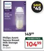 Dis-Chem Philips Avent Secure Breast Milk Storage Bags-25 Pack offer