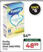 Dis-Chem Purity Cereal (Just Add Milk)-450g offer