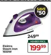 Dis-Chem Elektra Steam Iron 1650W offer