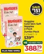 Dis-Chem Huggies Gold Skin Soft Nappies 2 Pack Jumbo Pack-Per 2 Pack offer