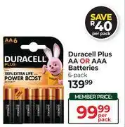 Dis-Chem Duracell Plus AA Or AAA Batteries 6pack offer