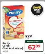 Dis-Chem Purity Cereal(Just Add Water)-450g offer
