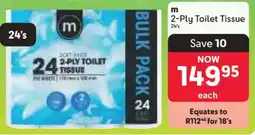 Makro m 2-Ply Toilet Tissue 24's offer