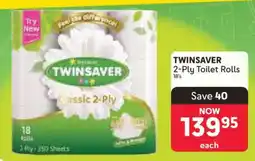 Makro TWINSAVER 2-Ply Toilet Rolls 18's offer