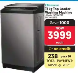 Makro Hisense 11 kg Top Loader Washing Machine offer