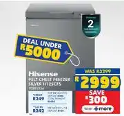 Russells Hisense 95L Chest Freezer (Silver) H125CFS 10285356 offer
