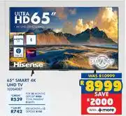 Russells Hisense 65 Smart 4K UHD TV 10304087 offer