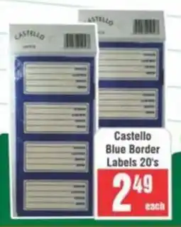 Frontline Castello Blue Border Labels offer