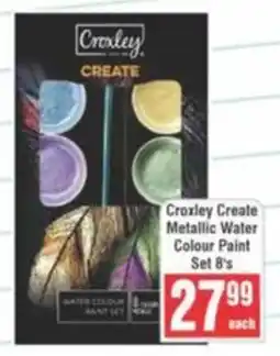 Frontline Croxley Create Metallic Water Colour Paint Set offer