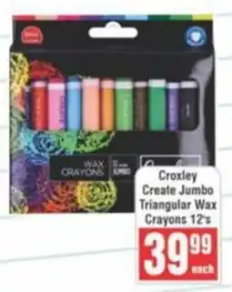 Frontline Croxley Create Jumbo Triangular Wax Crayons offer