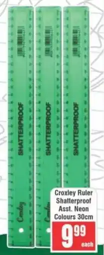 Frontline Croxley Ruler Asst. Neon Colours offer