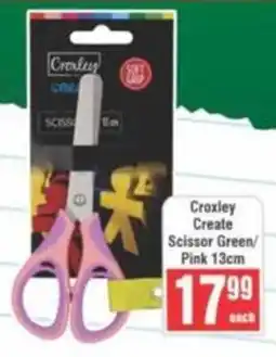 Frontline Croxley Create Scissor Green/ Pink offer