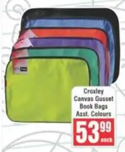 Frontline Croxley Canvas Gusset Book Bags Asst. Colours offer