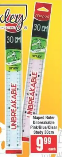Frontline Maped Ruler Unbreakable Pink/ Blue/ Clear Study offer