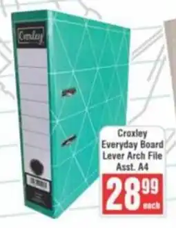 Frontline Croxley Everyday Board Lever Arch File Asst. A4 offer