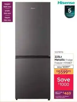 Bradlows Hisense Metallic Fridge Freezer offer