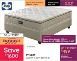 Bradlows Sealy Phuket Queen 152cm Base Set offer