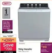 Bradlows Defy 15Kg Metallic Twin Tub DTT151 10120032 offer