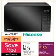 Bradlows Hisense 34L Black Microwave H34MOBS17 10302111 offer
