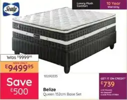 Bradlows Sealy Belize Queen 152cm Base Set offer