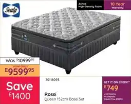 Bradlows Sealy Rossi Queen 152cm Base Set offer