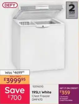 Bradlows Defy White Chest Freezer offer