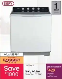 Bradlows Defy White Twin Tub offer