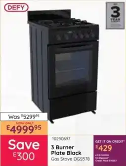 Bradlows Defy 3 Burner Plate Black offer