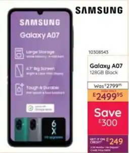 Bradlows Samsung Galaxy A07 128GB Black offer