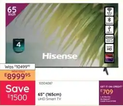 Bradlows Hisense 65" 165cm UHD Smart TV offer