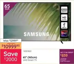 Bradlows Samsung 65" 165cm UHD Smart TV offer