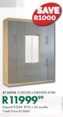Beares St lucia 11-door 3-drawer robe offer